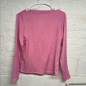 LOFT Ribbed Pink Top